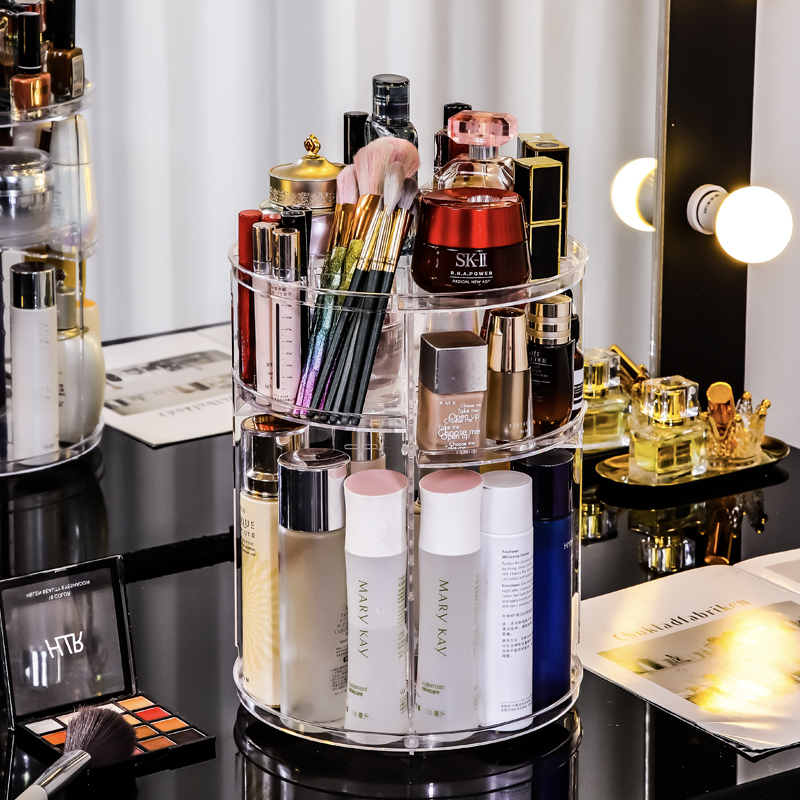Rotating cosmetics storage box - Desk Setup Productivity のレビューと価格