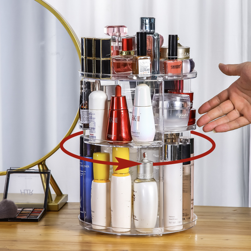 Rotating cosmetics storage box - Desk Setup Productivity のレビューと価格