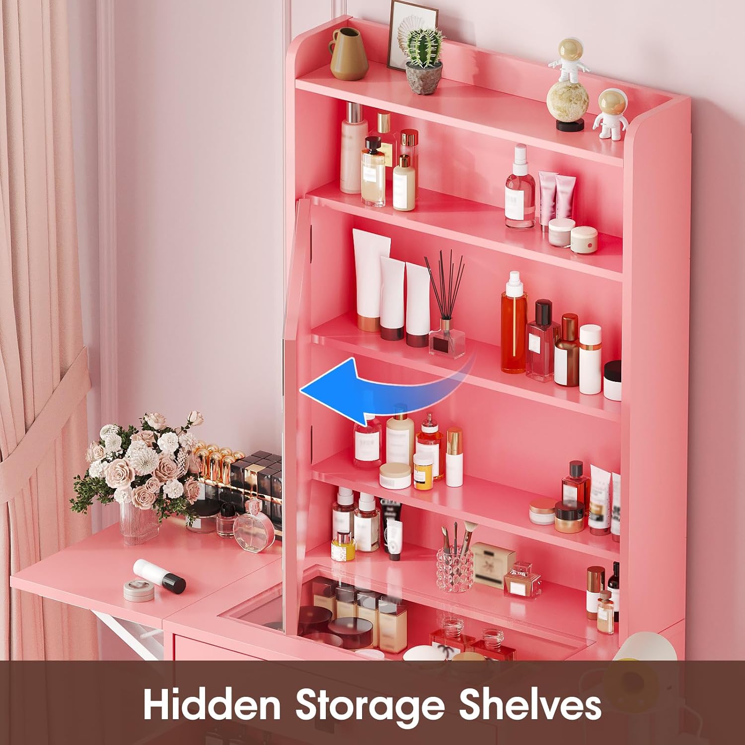 Small Makeup Vanity Desk, 3 Ad - Desk Setup Charging Station のレビューと価格
