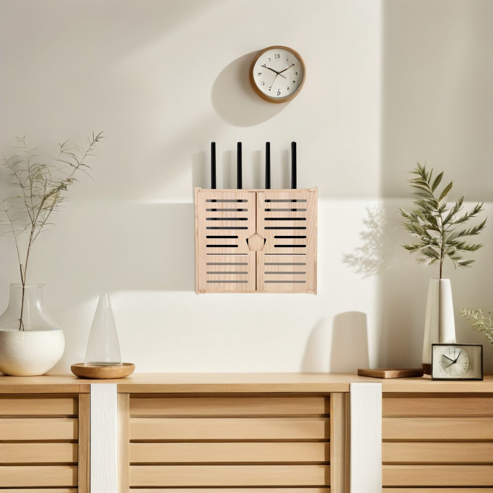 Wooden WiFi Router Storage Box - Cable Box Organizer のレビューと価格
