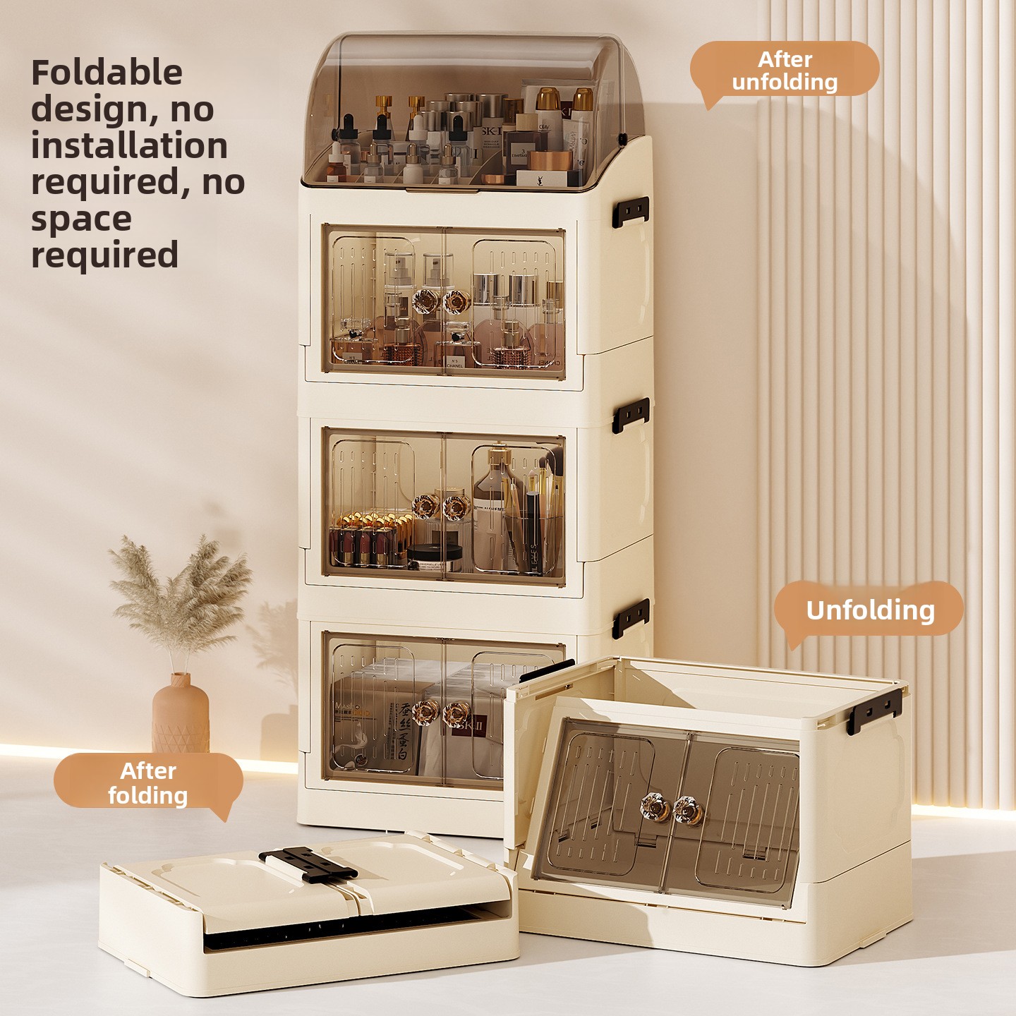 Luxury covered cosmetics stora - Desk Setup Productivity のレビューと価格