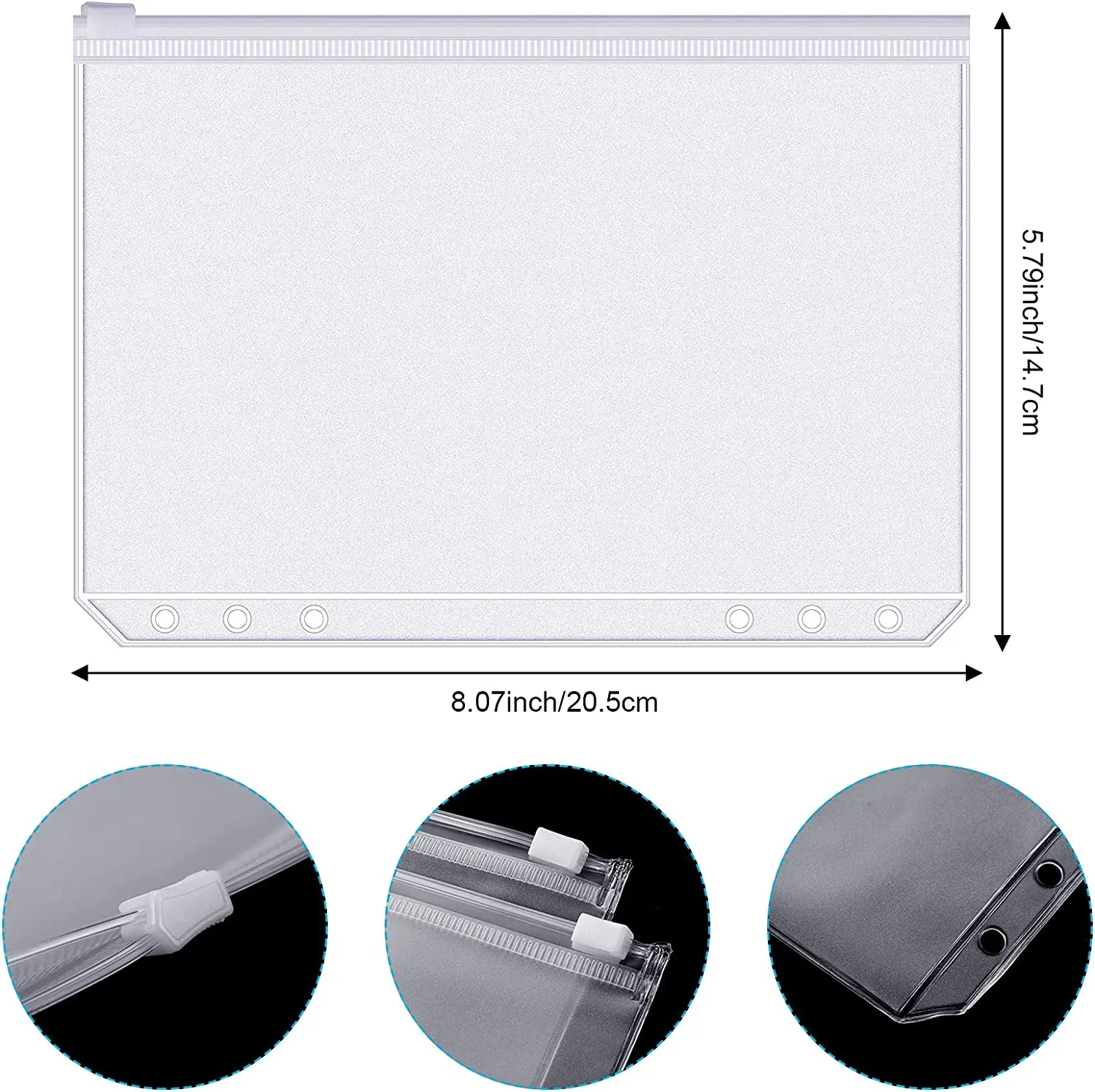 Binder Pockets A6 6-Hole Zippe - Ring Binder Box のレビューと価格