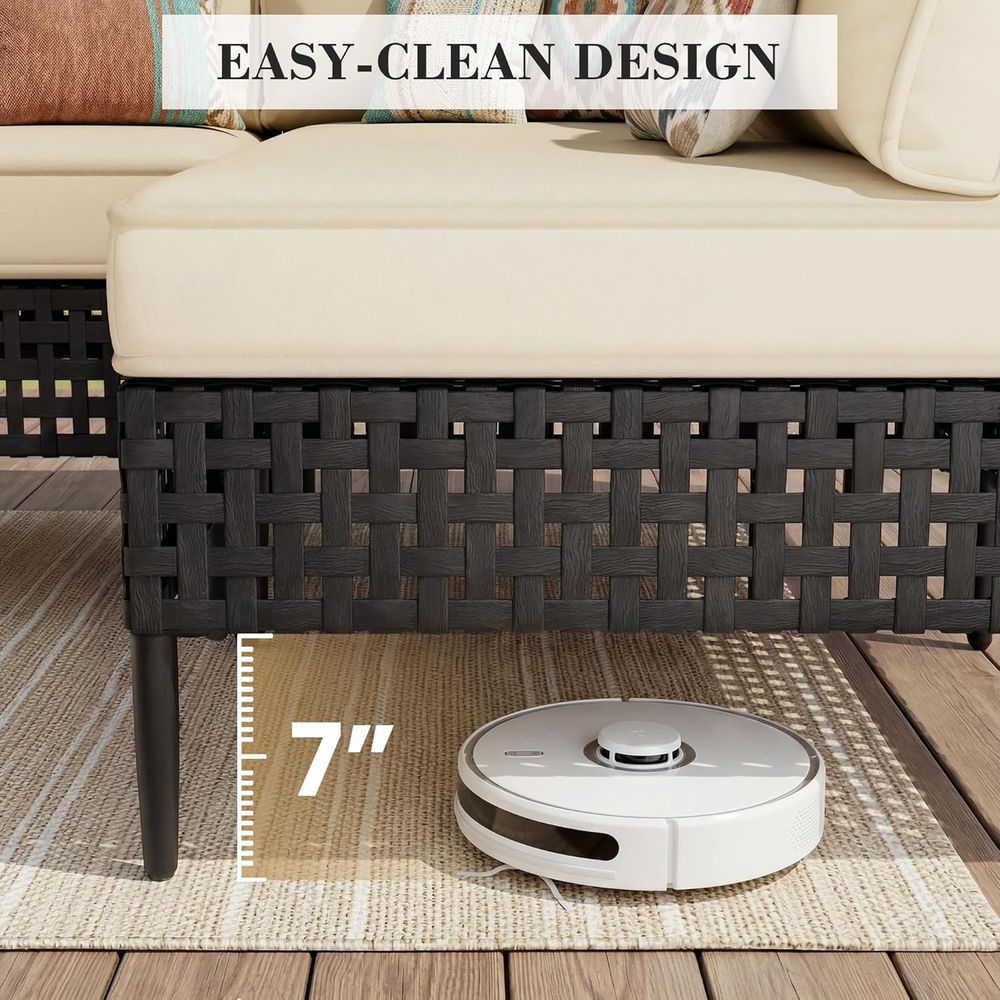 7-Piece High-Leg Outdoor Secti - Desk Setup Black のレビューと価格