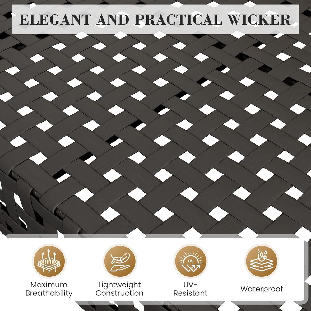 7-Piece High-Leg Outdoor Secti - Desk Setup Black のレビューと価格