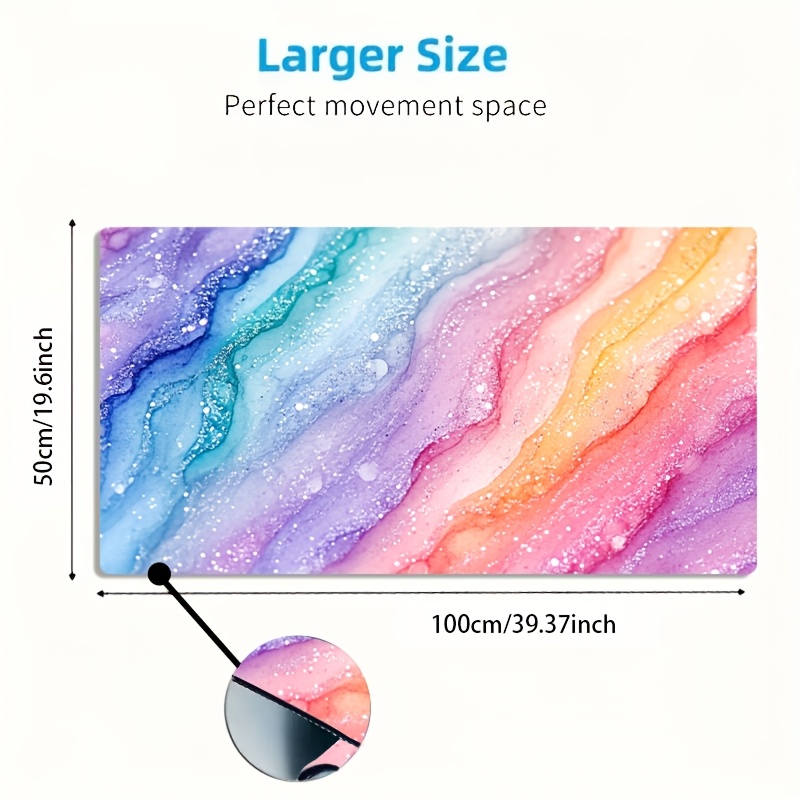 Vibrant Rainbow Glitter Marble - Desk Setup With Laptop のレビューと価格