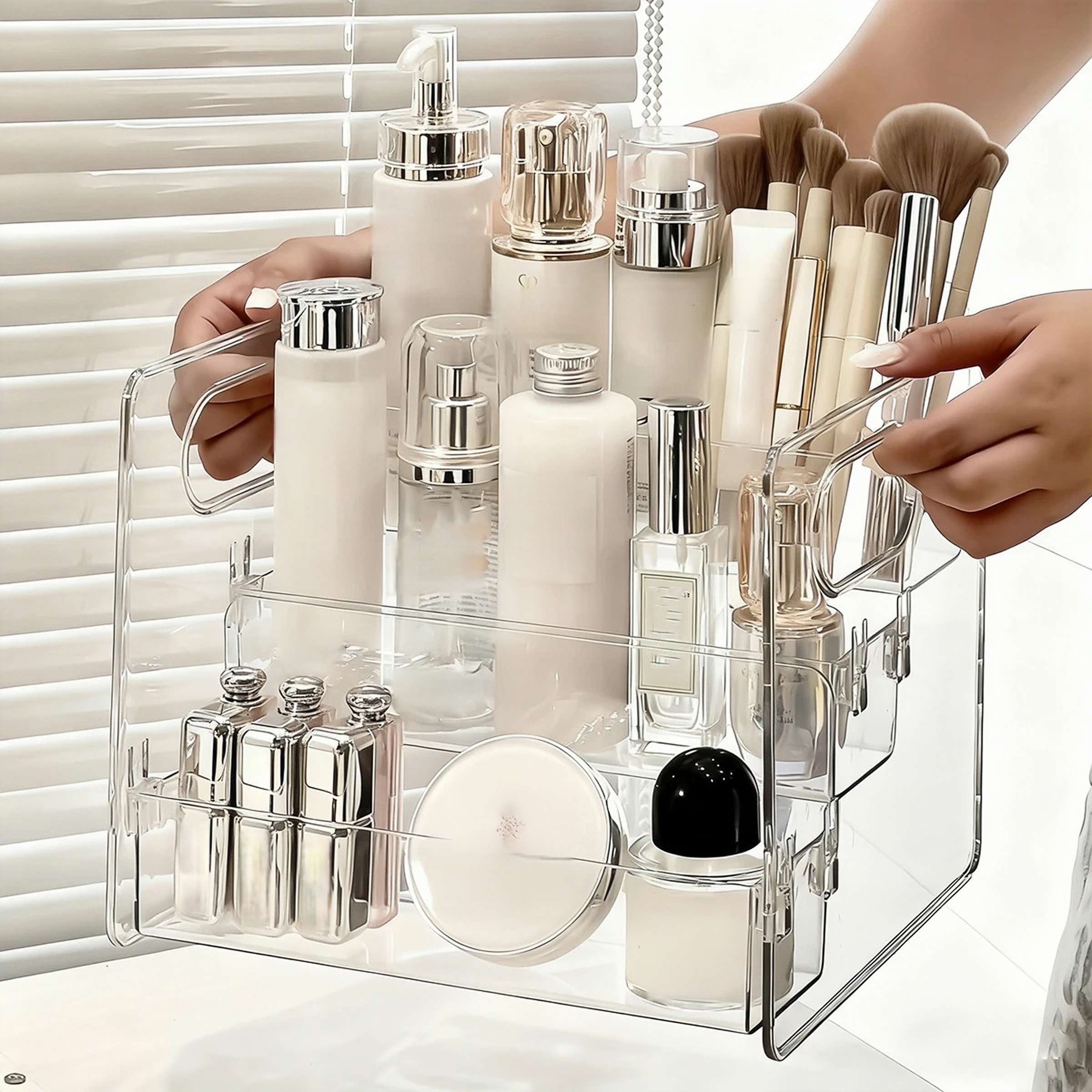 Cosmetics Desktop Storage Box, - Desk Setup Productivity のレビューと価格