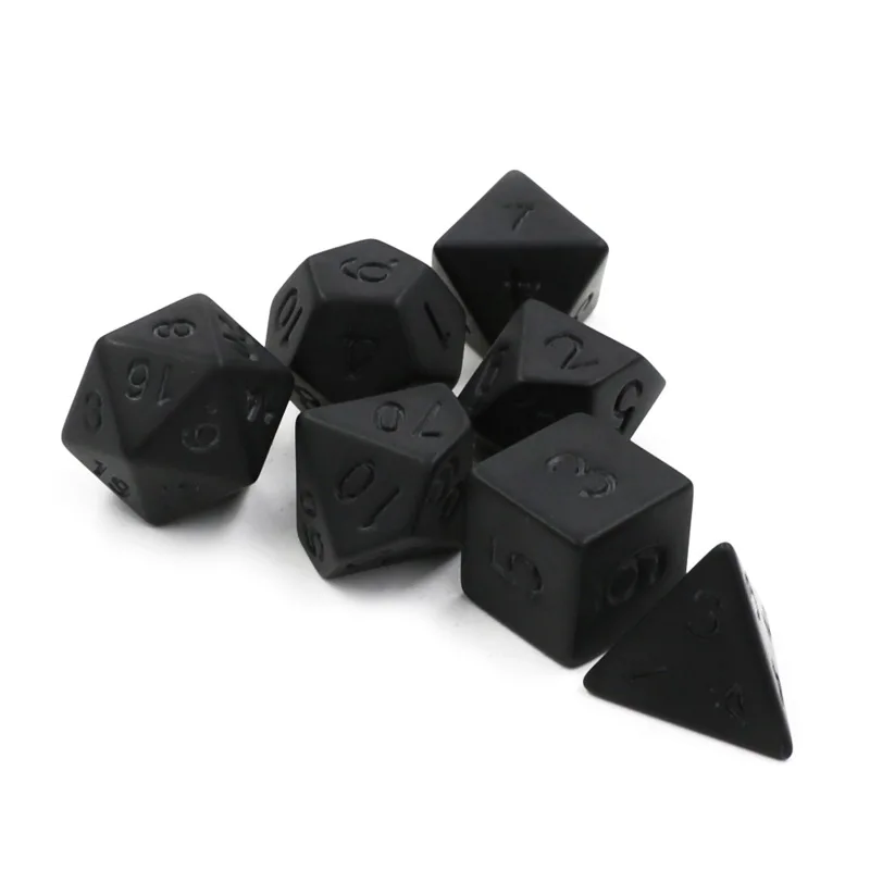 7pcs/lot Matte Black Dice Set  - Desk Setup Black のレビューと価格