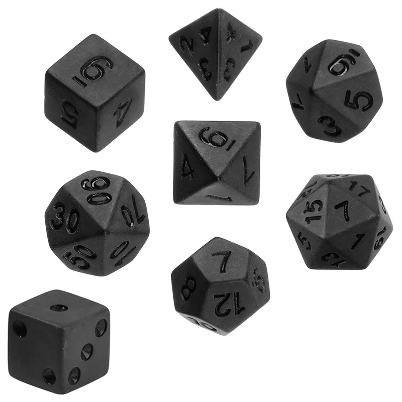 7pcs/lot Matte Black Dice Set  - Desk Setup Black のレビューと価格