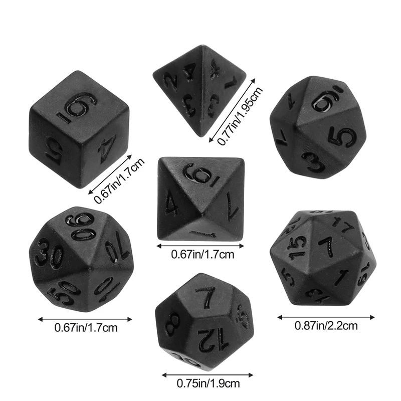 7pcs/lot Matte Black Dice Set  - Desk Setup Black のレビューと価格