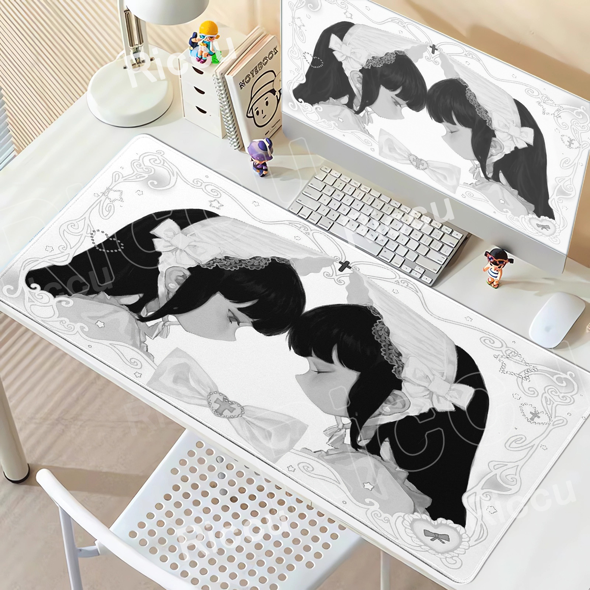 Black And White Mousepad Aesth - Desk Setup Accessories Aesthetic のレビューと価格