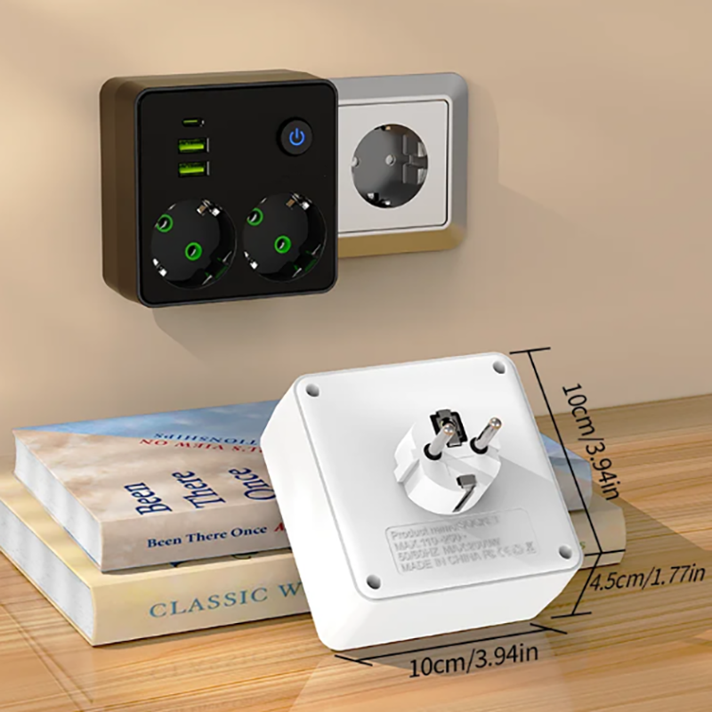 EU Plug Outlet 2 Sockets Multi - Power Strip Flat のレビューと価格