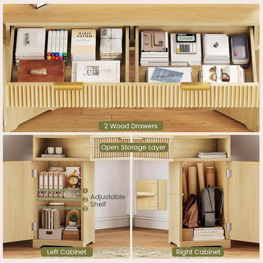 Dual-Desk Setup, Compact Diamo - Desk Setup Oak のレビューと価格