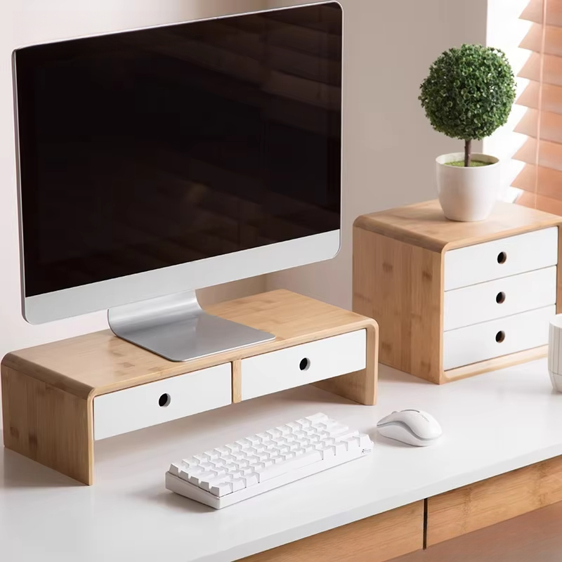 Bamboo Laptop Monitor Riser Ec - Desk Setup With Laptop のレビューと価格