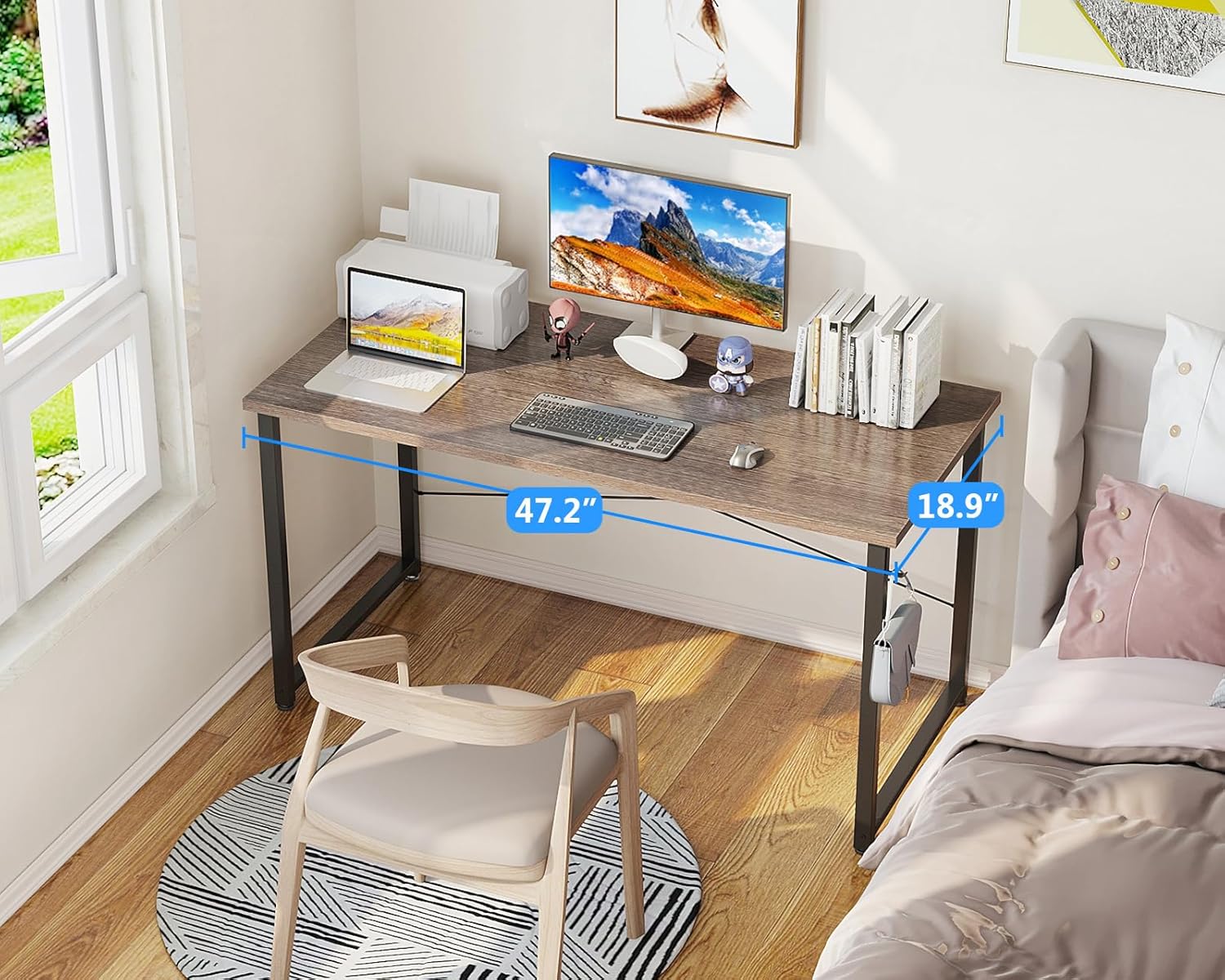48 Inch Compact Computer Desk  - Desk Setup Oak のレビューと価格