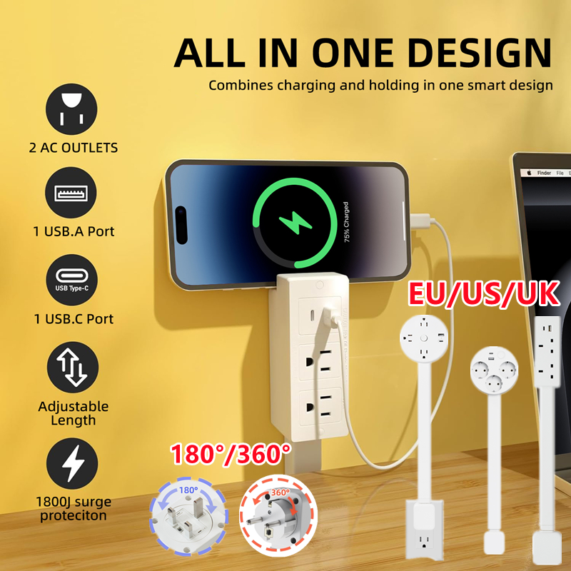 Retractable Socket Rotates Ele - Power Strip Flat のレビューと価格