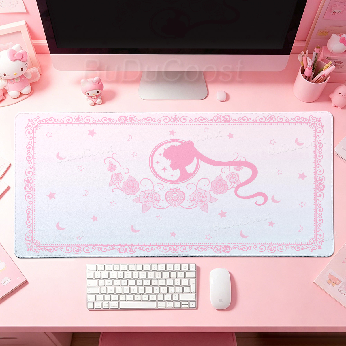 Kawaii Anime Girls Pink Mouse  - Desk Setup Accessories Aesthetic のレビューと価格