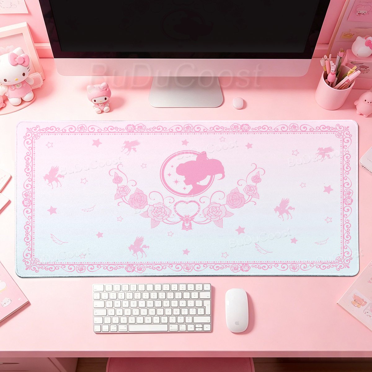 Kawaii Anime Girls Pink Mouse  - Desk Setup Accessories Aesthetic のレビューと価格