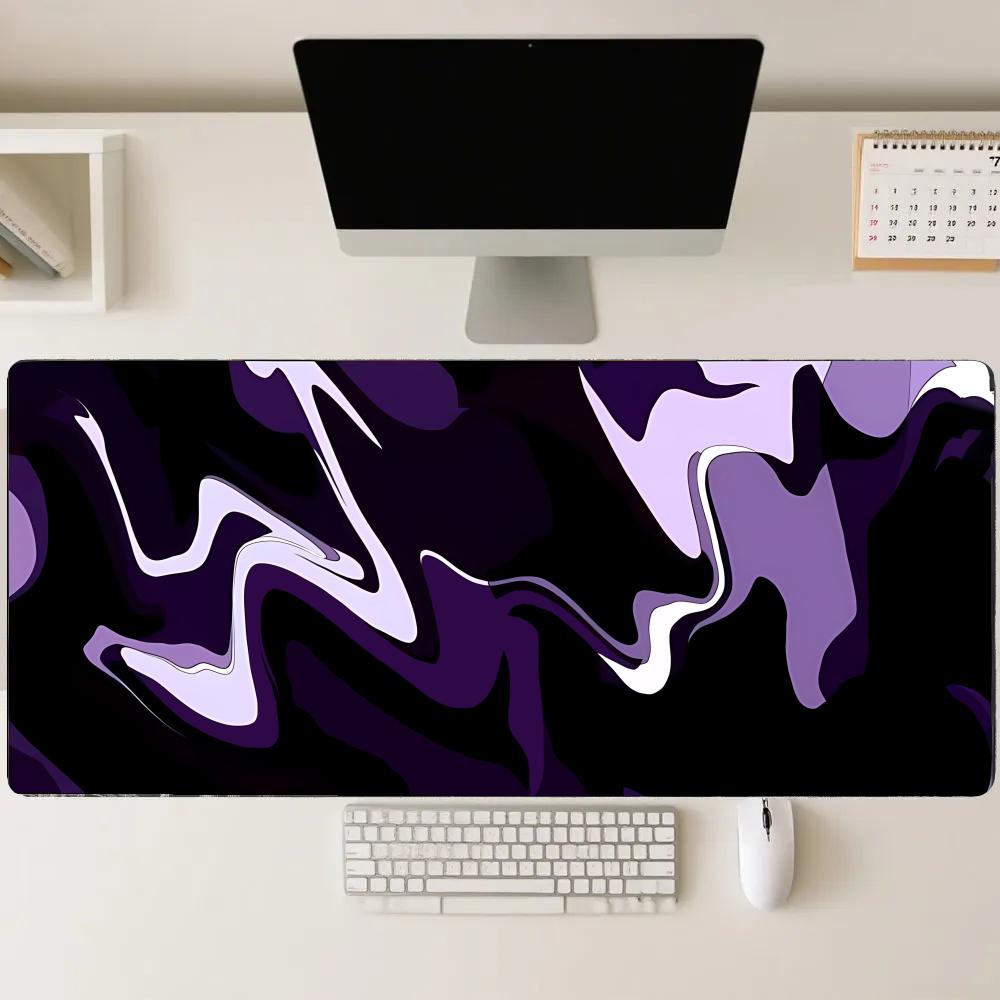 Playmat Purple Black Fluid Mou - Desk Setup Rug のレビューと価格