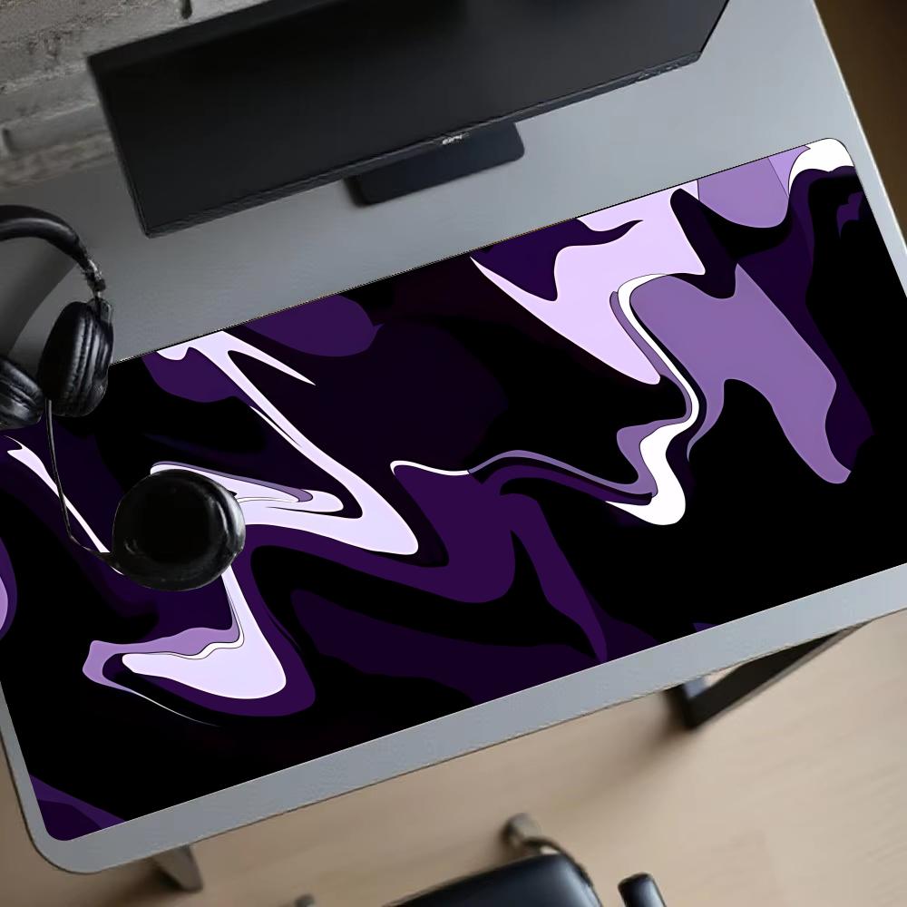 Playmat Purple Black Fluid Mou - Desk Setup Rug のレビューと価格