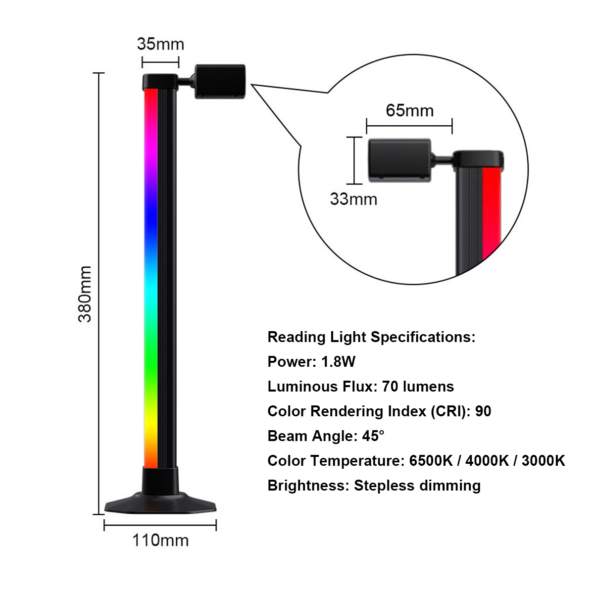 Smart Light Bar LED RGB Music  - Desk Setup Black のレビューと価格