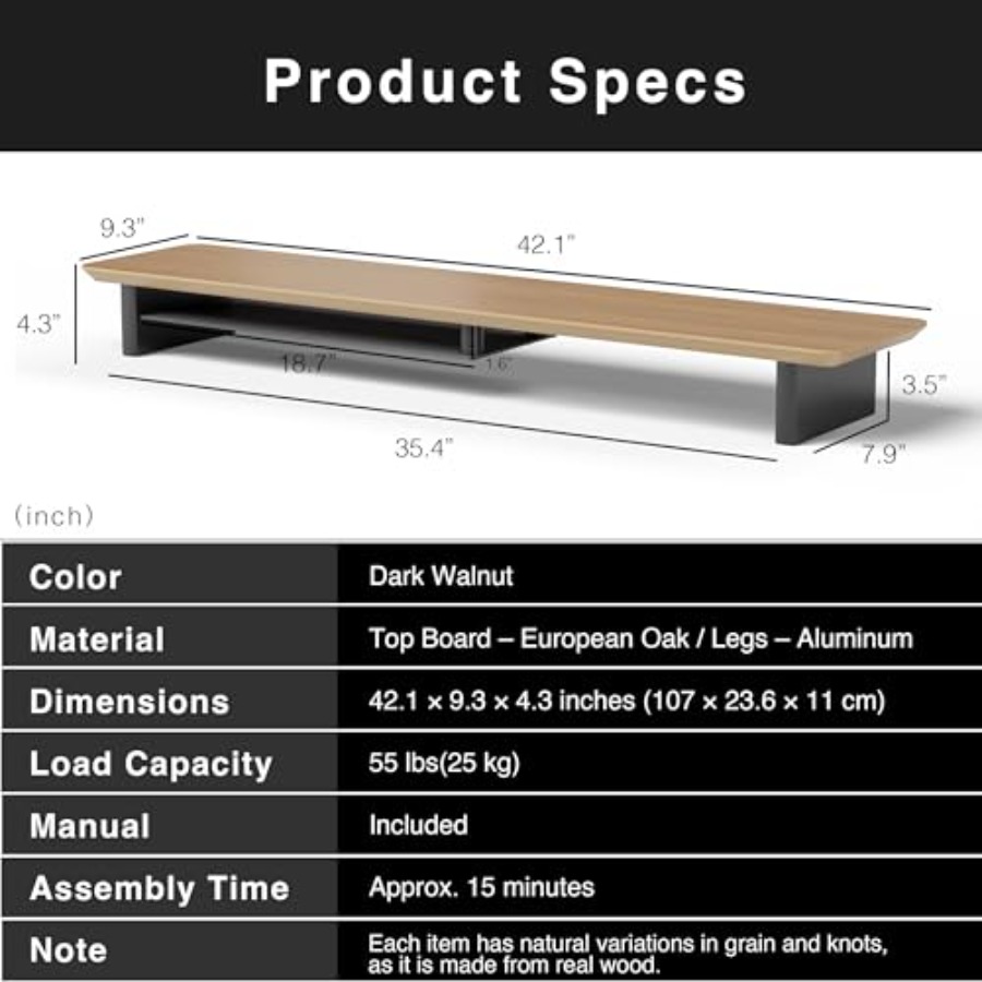 White Oak Dual-Tier Ergonomic  - Desk Setup Oak のレビューと価格