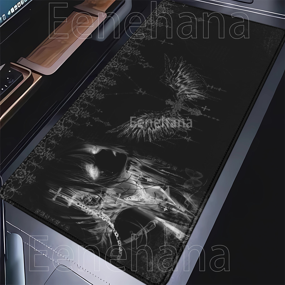 Mousepad Black White Anime Aes - Desk Setup Accessories Aesthetic のレビューと価格