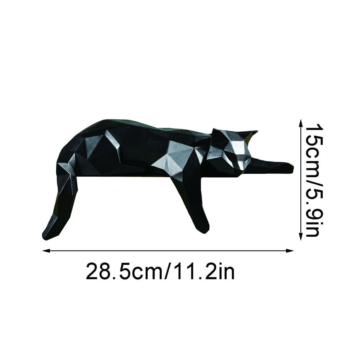 White Black Cat Statue - Geome - Desk Setup Black のレビューと価格