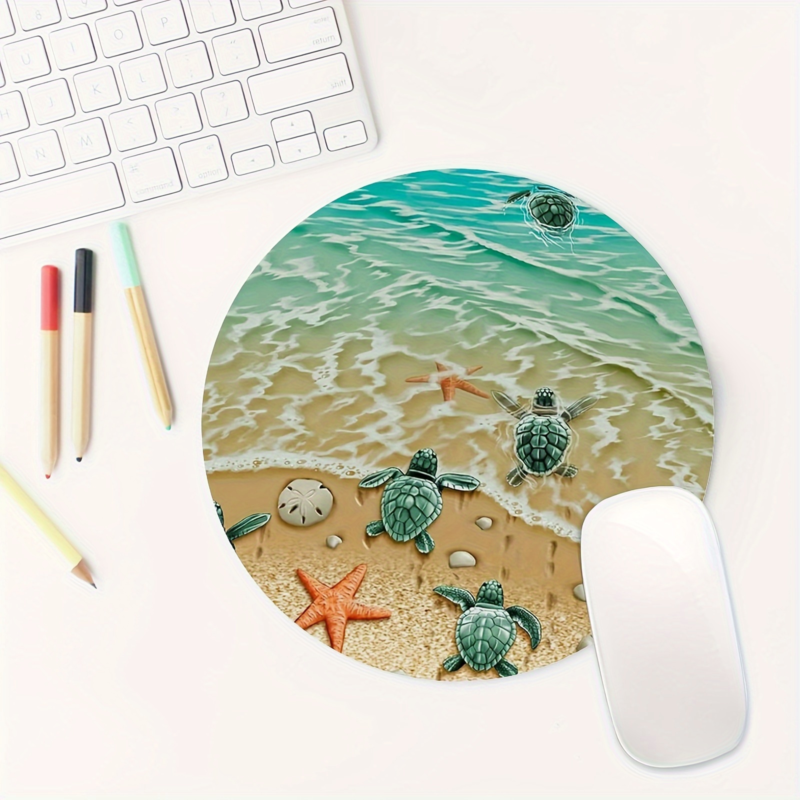 Adorable Turtle Starfish Round - Desk Setup Productivity のレビューと価格