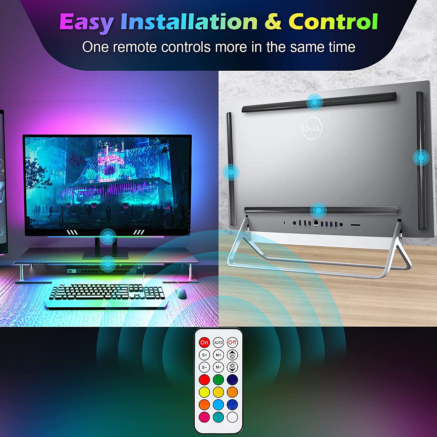 Under Monitor Light Bar RGB Dr - Desk Room Setup のレビューと価格