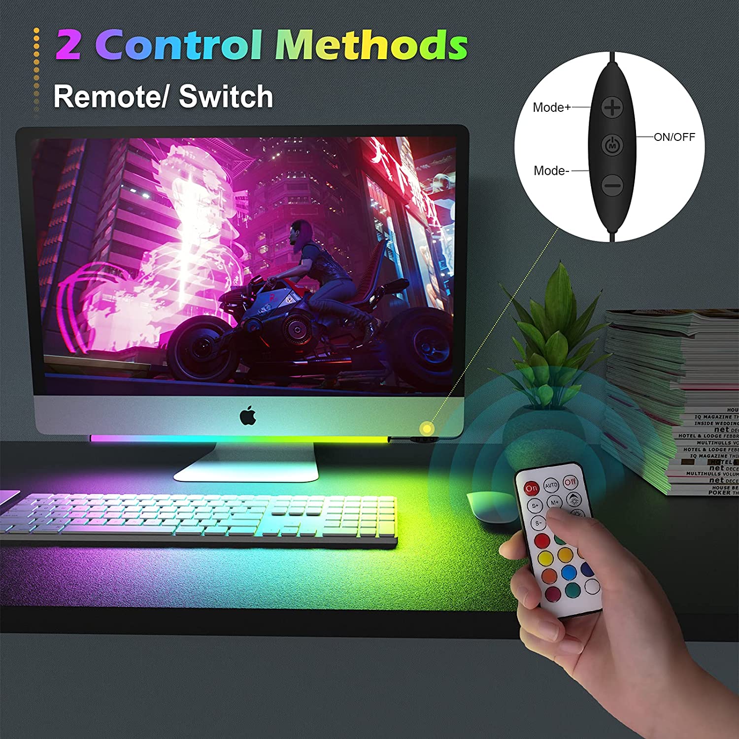 Under Monitor Light Bar RGB Dr - Desk Room Setup のレビューと価格